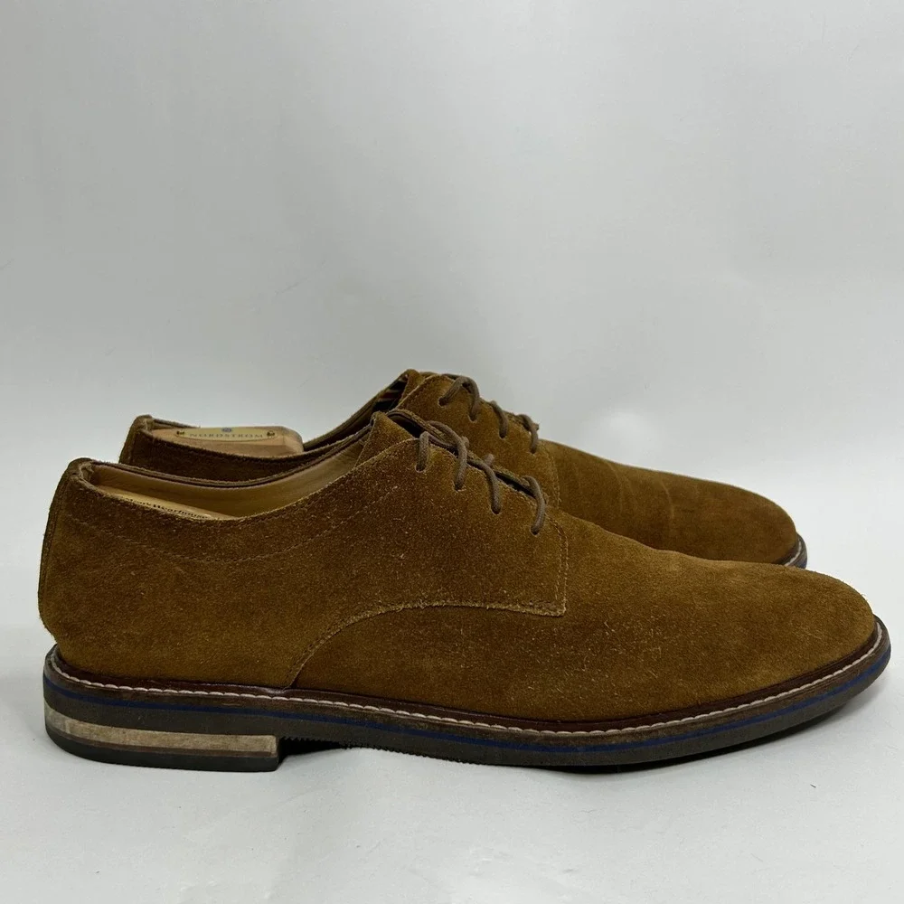 Bostonian Dezmin Plain Mens Tan‎ Suede Derby Oxford Shoes 11 Ortholite footbed